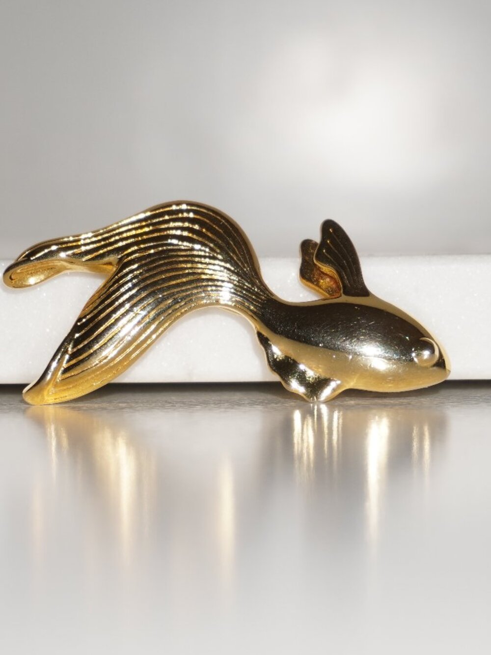Gold Tone Koi Fish Brooch